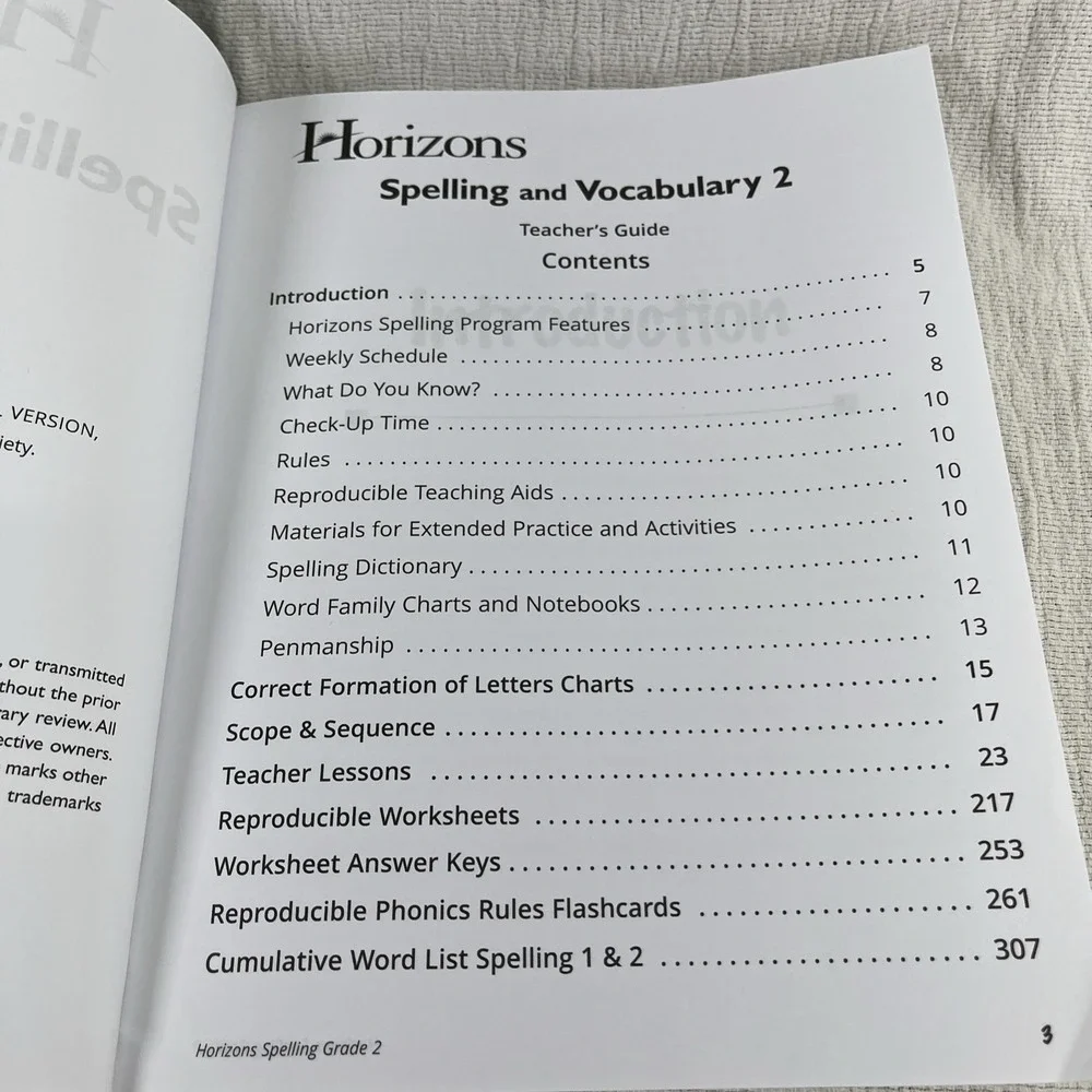 HORIZONS 1st & 2nd Grade Spelling And Vocabulary Teacher's Guide Homeschool NEW!